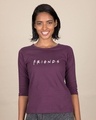 Shop Friends Logo Round Neck 3/4th Sleeve T-Shirt (FRL)-Front