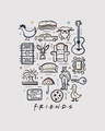 Shop Friends Sketch Doodle Boyfriend T-Shirt (FRL)-Full