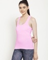 Shop Women's Pink Slim Fit Tank Top-Design