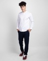 Shop Frost White Mandarin Collar Printed Shirt-Full