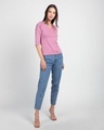 Shop Frosty Pink 3/4 V Neck T-Shirt-Full
