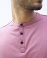 Shop Frosty Pink Full Sleeve Henley T-Shirt