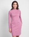 Shop Frosty Pink High Neck Pocket Dress-Front