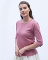 Shop Frosty Pink Round Neck 3/4th Sleeve T-Shirt-Design