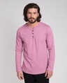 Shop Frosty Pink V-Neck Henley T-Shirt-Front