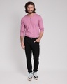 Shop Frosty Pink V-Neck Henley T-Shirt-Full