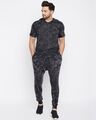 Shop Men's Black Regular Fit Sweatshirt & Jogger Set-Front