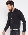 Shop Black Denim Taped Jacket-Design