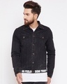 Shop Black Denim Taped Jacket