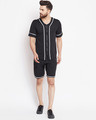Shop Black Mesh Baseball Summer Suit-Front