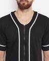 Shop Black Mesh Baseball Summer Suit-Full