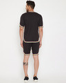 Shop Black Mesh Tattooed Rainbow Taped T-Shirt And Shorts Combo Set-Design
