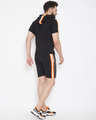 Shop Black Neon Orange Reflective Hooded T-Shirt And Shorts Combo Suit-Full
