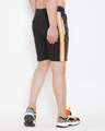 Shop Black Neon Orange Reflective Taped Shorts-Full