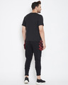 Shop Black Plaid Chest Pocket T-Shirt And Cargo Joggers Combo Suit-Design