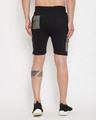 Shop Black Rainbow Reflective Patched Shorts-Full