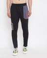 Shop Black Rainbow Reflective Patched Track Pants-Front