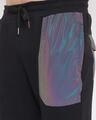 Shop Black Rainbow Reflective Patched Track Pants
