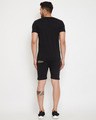 Shop Black Rainbow Reflective Patched Tshirt And Shorts Combo Set-Design
