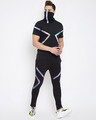Shop Black Rainbow Reflective Taped T-Shirt And Joggers Combo Suit-Full