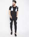 Shop Black Reflective Cargo Taped Joggers-Full