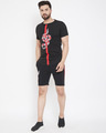 Shop Black Snake Patched T-Shirt And Shorts Combo Suit-Front