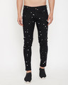 Shop Black Speckled Slim Fit Denim-Front