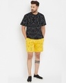 Shop Men's Black & Yellow Printed T Shirt & Shorts Set-Design