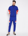 Shop Blue Nylon Taped Light Weight Tracksuit-Front