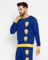 Shop Men's Blue Oversized Melted Smiley Print Sweatshirt-Design