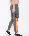 Shop Charcoal Cargo Neon Orange Taped Joggers