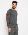 Shop Men's Charcoal Oversized Rose Patched Sweatshirt-Design