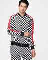 Shop Checkered Print Taped Men's Sweatshirt-Front