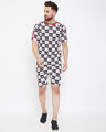 Shop Cocacola Checkered Printed T-Shirt And Shorts Combo Suit-Front