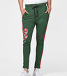 Shop Forest Green Snake Patched Sweatpant-Front