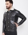 Shop Fur Collar Faux Leather Jacket-Design