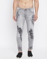Shop Men's Grey Slim Fit Jeans-Front