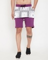 Shop Lilac Paisely Layered Shorts-Front