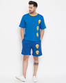 Shop Melted Smiley Oversized Graphic Tshirt And Shorts Combo Set-Front