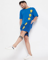 Shop Melted Smiley Oversized Graphic Tshirt And Shorts Combo Set