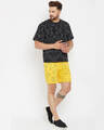 Shop Men's Black & Yellow Printed T Shirt & Shorts Set