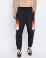 Shop Men's Black Cut And Sew Taped Light Weight Slim Fit Track Pants-Front
