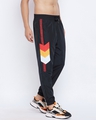 Shop Men's Black Cut And Sew Taped Light Weight Slim Fit Track Pants-Full