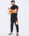 Shop Men's Black Cut And Sew Taped Light Weight Slim Fit Track Pants