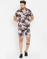 Shop Men's Multicolor Printed Slim Fit T Shirt & Shorts Set-Front