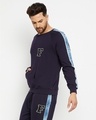 Shop Men's Navy Oversized Denim Taped Sweatshirt-Full