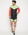 Shop Neon Active Cut & Sew Wind Cheater Jacket And Shorts Clothing Set-Front