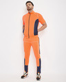 Shop Neon Orange Scuba Piping Track Pants-Full