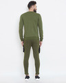Shop Olive Taped Sweatshirt & Cargo Joggers Combo Suit-Design
