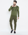 Shop Olive Taped Sweatshirt & Cargo Joggers Combo Suit-Full